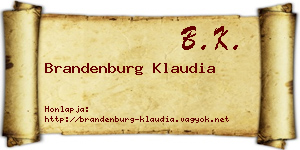 Brandenburg Klaudia névjegykártya