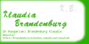 klaudia brandenburg business card